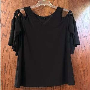 Black cold shoulder top.